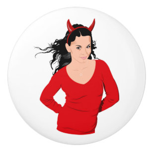 DEVIL GIRL CERAMIC KNOB