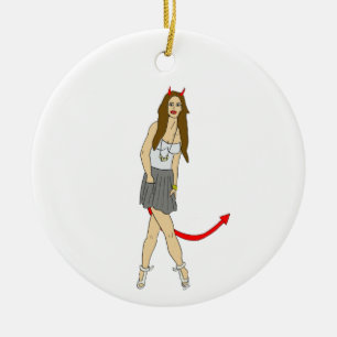 devil girl   ceramic tree decoration