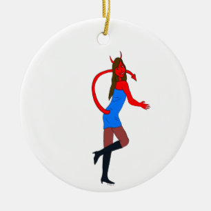 devil girl   ceramic tree decoration