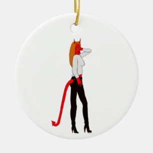 devil girl     ceramic tree decoration