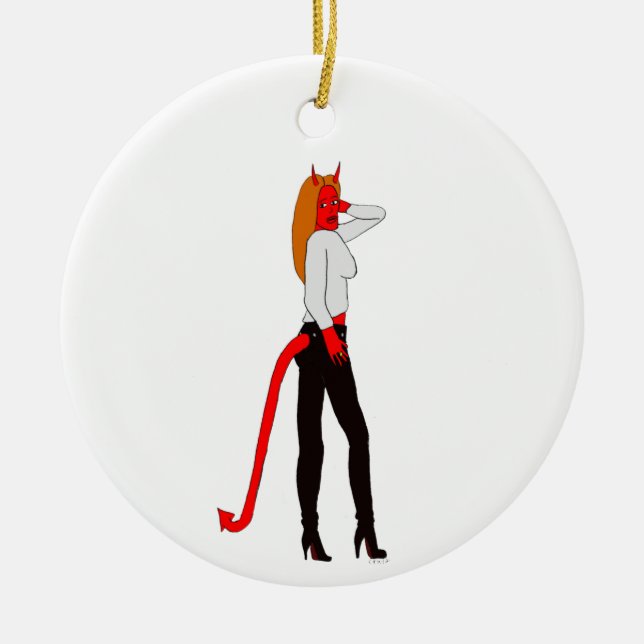 devil girl     ceramic tree decoration (Front)