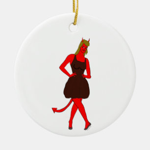 devil girl   ceramic tree decoration