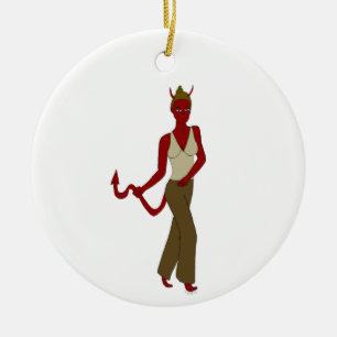devil girl     ceramic tree decoration