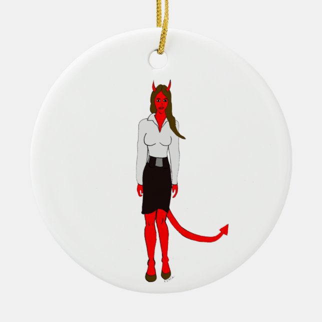 devil girl     ceramic tree decoration (Front)