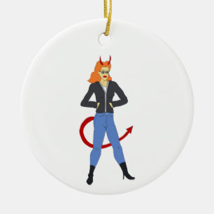 devil girl     ceramic tree decoration