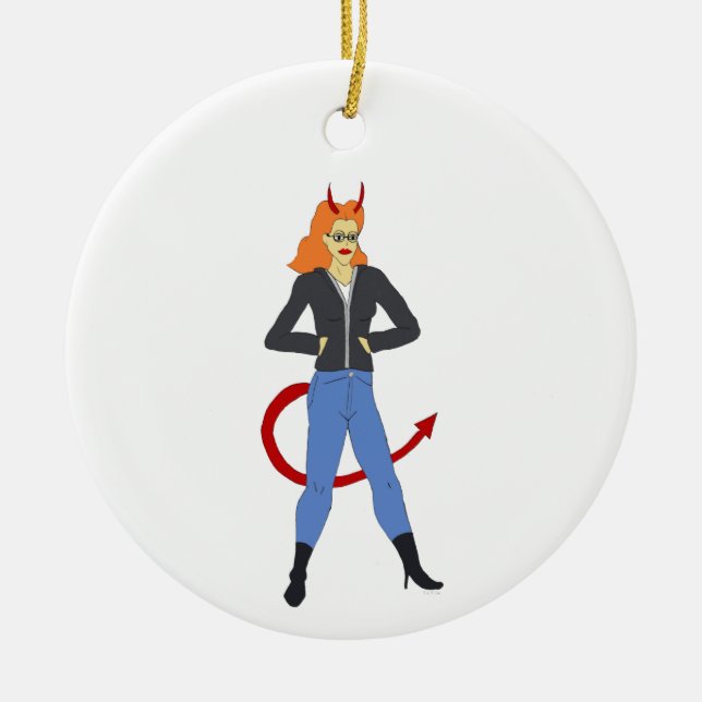 devil girl     ceramic tree decoration (Front)