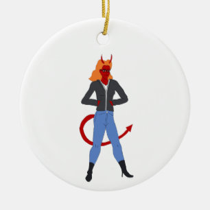 devil girl     ceramic tree decoration