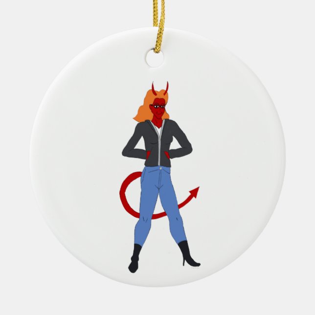 devil girl     ceramic tree decoration (Front)