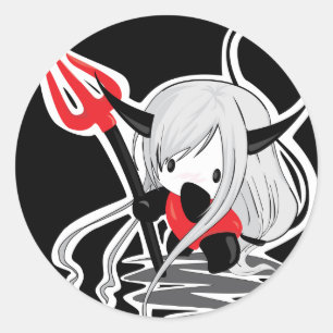 Devil Girl Classic Round Sticker
