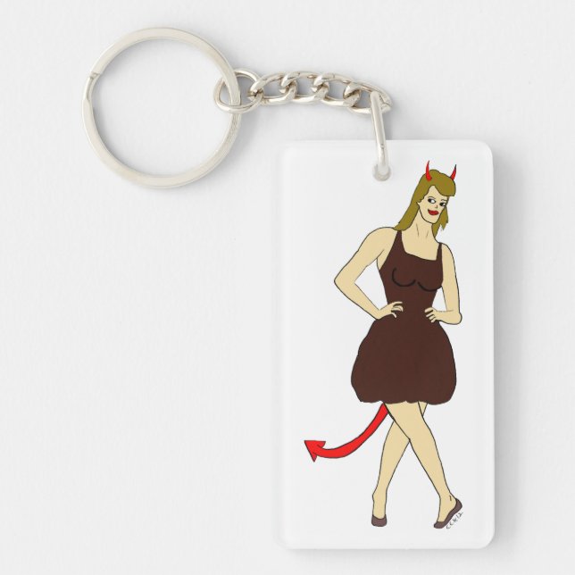 devil girl     key ring (Front)