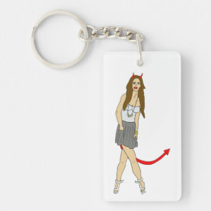 devil girl key ring
