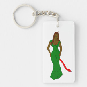 devil girl key ring