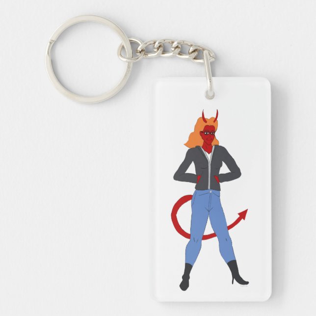 devil girl  key ring (Front)
