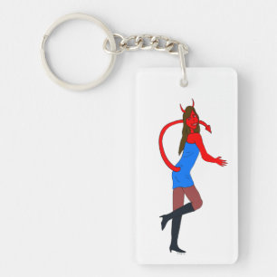 devil girl key ring