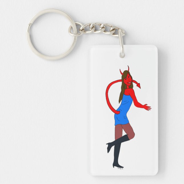 devil girl   key ring (Front)