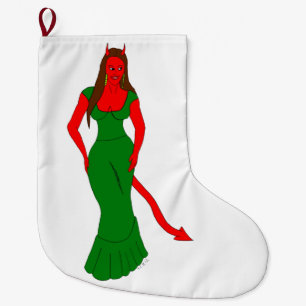 devil girl large christmas stocking
