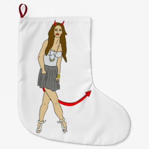 devil girl large christmas stocking
