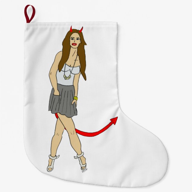 devil girl large christmas stocking (Front)