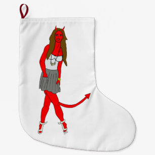 devil girl  large christmas stocking