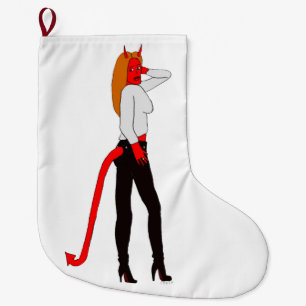 devil girl     large christmas stocking