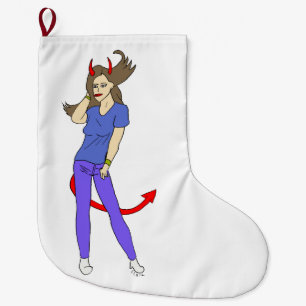devil girl   large christmas stocking