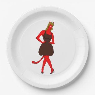 devil girl   paper plate