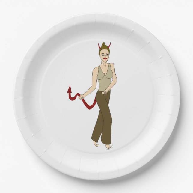 devil girl      paper plate (Front)
