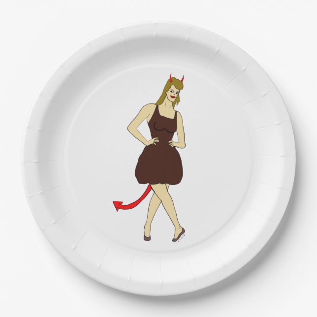 devil girl   paper plate (Front)