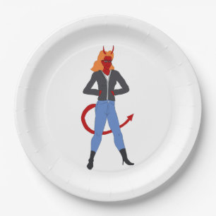 devil girl       paper plate