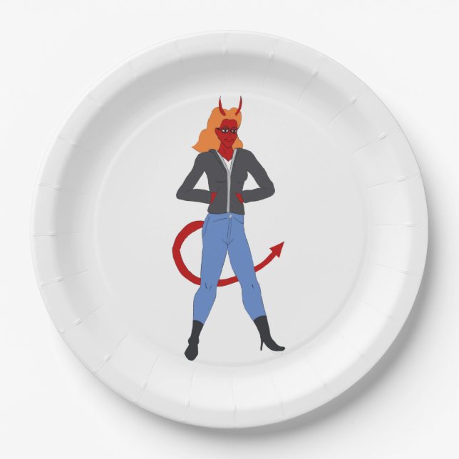 devil girl       paper plate (Front)