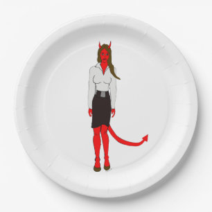 devil girl    paper plate