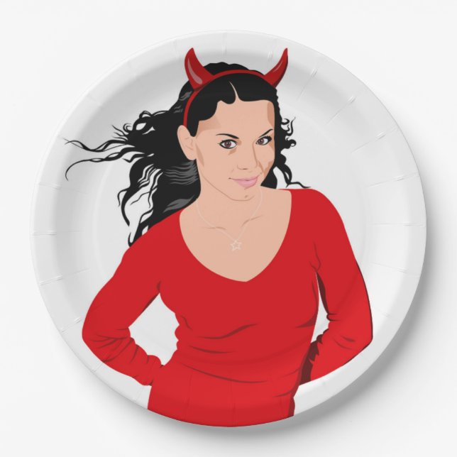 DEVIL GIRL PAPER PLATE (Front)