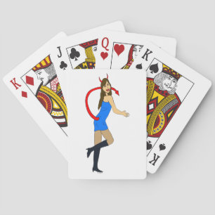 devil girl playing cards