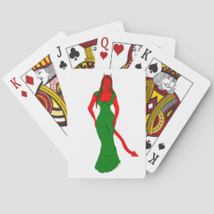 devil girl playing cards