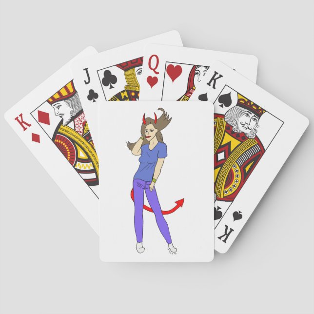 devil girl   playing cards (Back)