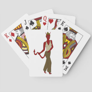 devil girl playing cards