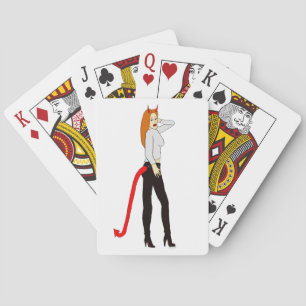 devil girl playing cards