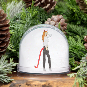 devil girl snowglobe