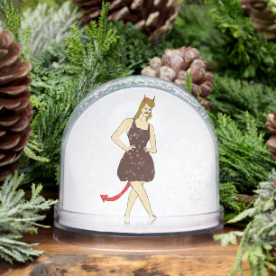 devil girl snowglobe