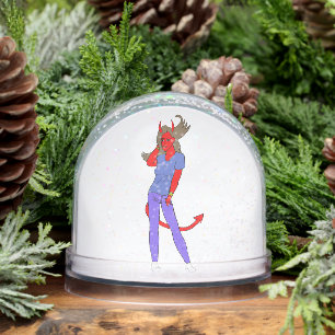 devil girl snowglobe