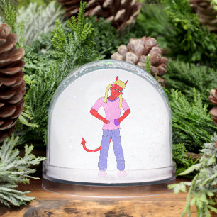 devil girl snowglobe