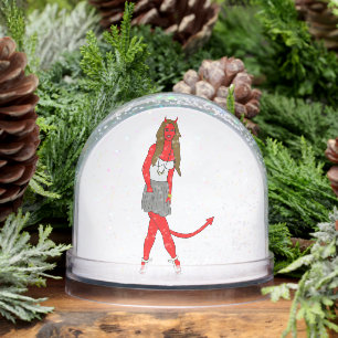 devil girl snowglobe