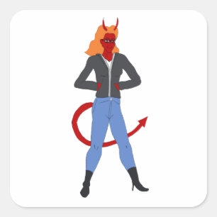 devil girl      square sticker