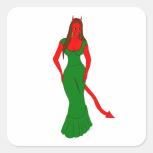 devil girl     square sticker