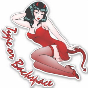 Devil Girl Sticker Personalised Pin-up Decals