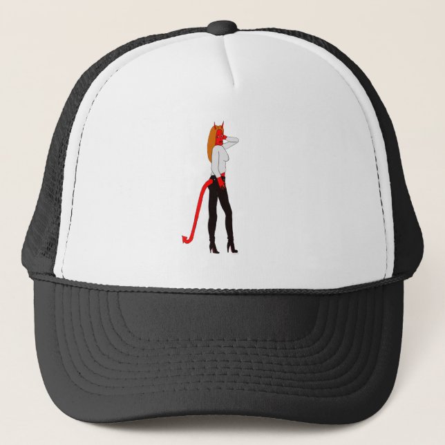 devil girl     trucker hat (Front)