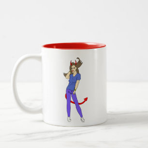 devil girl      Two-Tone coffee mug