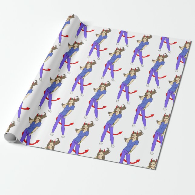devil girl   wrapping paper (Unrolled)