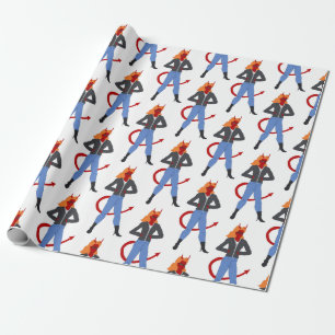 devil girl wrapping paper