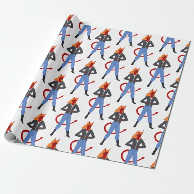 devil girl   wrapping paper (Unrolled)